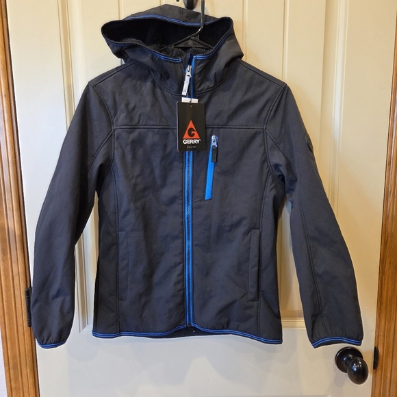 Gerry Other - Gerry Boys Falcon Softshell Jacket - Black with Blue Trim - Size M (10/12)